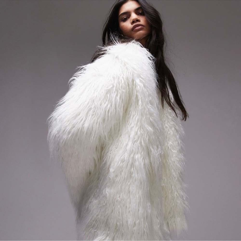 Topshop Shag Faux Fur Jacket
